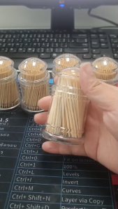 ไม้จิ้มฟัน ไม้จิ้มฟันเเบบกระปุก ปลายเเหลม ใช้ได้ทั้ง2ด้าน 1กระปุกมี 100 ชิ้น