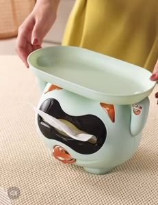 Fortune Cat "Manek-neko" Multifunctional Spring Tissue Box Holder | Phone / Cosmetics Holder