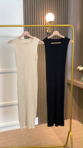 D11854 Basic 7/8 Bodycon Knit Dress