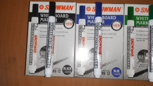 1 Box Spidol Papan Tulis Snowman ABG 12 Whiteboard Marker Biru Hitam Hijau Merah Isi 12 Pcs