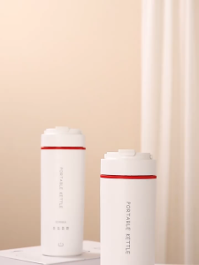 [😀SG Ready Stock]Portable Electric Kettle 500ML Thermos Cup Heating Coffee Tea Healthy LCD Display Smart Travel Cup