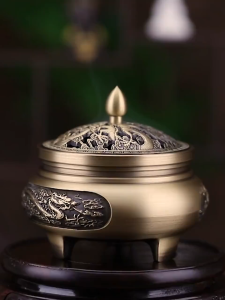🛒 Feng Shui Incense Stove Copper Incense  Burner Sandalwood Incense Holder Incense Stick Frame 风水 檀香爐 铜香炉 香爐銅 香薰 盘香 线香