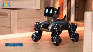 IFIOLY 【2 batteries】 Remote Control Electric Robot Dog Childrens Brain Game Smart Interactive AI Robots Dog Gesture Induction Dance Song Early Education RC Emo Robot Toys for Kids Girls Gift