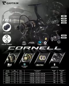 Reel Captain Cornell 800-6000: Aksesori Fishing Reel Berkualitas