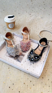 Girls Cute Shoes Butterfly Flats Bling Bling Diamond Bowknot Soft Kids Leather Sandal Shoes
