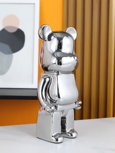 กระปุกออมสินตุ๊กตาหมีเซรามิค (50cm.) โมเดลเคลือบสีเงา