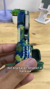 Senter SWAT Mini Loreng 300 Lumens LED XPE+COB USB Cas Free Box