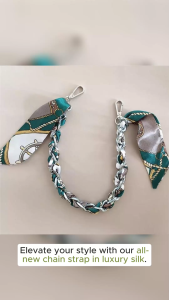 Luxury Silk scarves Metal Chain for Shoulder bag replacement Chain handbag Lanyard
