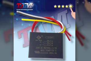 KAPASITOR 5 KABEL CBB61 2+2.5+2.5 Uf CBB61 2UF 2.5UF 5UF