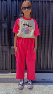 Setelan Anak Perempuan Set Celana Cargo Terbaru Premium Usia 3-12 Tahun