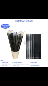 Sedotan Hitam Lancip Sedotan Steril Higienis Sedotan Bungkus Plastik (Isi 250 Pcs-SDTH6)
