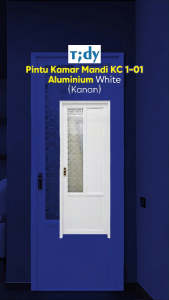 Tidy Pintu Kamar Mandi Aluminium Pvc + Handle Bukaan Kanan KC 1-01 70X200 Cm Putih (Set)