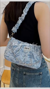 Qv SHOP กระเป๋าสะพายไหล่ แต่งจับจีบ แต่งสายโซ่ ขนาดเล็ก เข้ากับทุกการแต่งกาย แฟชั่นทันสมัย สําหรับสตรี