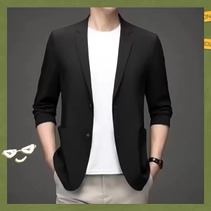 Blazer for Men Summer Thin Sun Protection Suit Mens Top Ice Silk Small Suit Solid Color Jacket