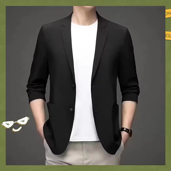 Blazer for Men Summer Thin Sun Protection Suit Men's Top Ice Silk Small ...