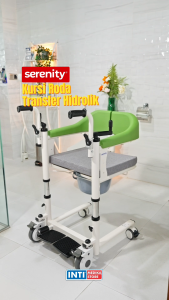 SERENITY - Kursi Roda Transfer + Tempat BAB + Joystick Handle SEMI HIDROLIK TC802 | Commode Chair TC 802 Toilet Duduk Portable