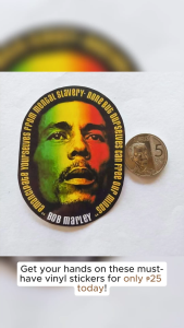BOB MARLEY RASTA REGGAE VINYL STICKERS