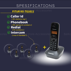 Panasonic Telepon Wireless KX-TG1611 Telpon Rumah / Kantor Panasonic - Hitam