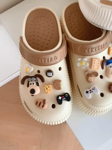 Sandal Slop Wanita Sepatu Wedges Sol Tebal Sandal Baim Wedges Baim Wanita Anti-selip BAIM DOG