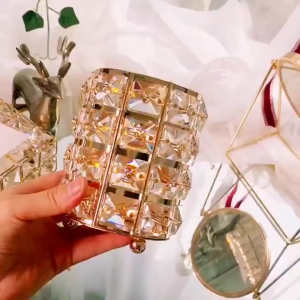 Crystal Makeup Brush Holder Makeup Tool Storage Container Eyeliner Pen Holder Crystal Clear Cosmetic Stand Box