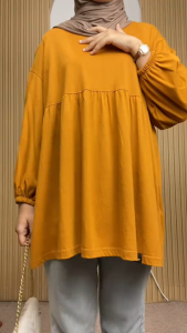 Balena Blouse Ruffle NonBusui Oversized Top Atasan Muslim Lengan Karet Murah Wanita Terbaru by Ziggy