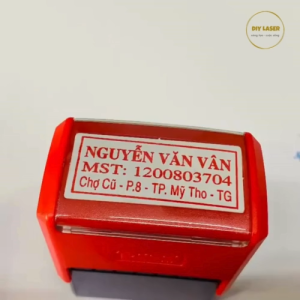 Con Dấu 3 Dòng Con Dấu 4 Dòng Khắc Theo Yêu Cầu Mực Có Sẵn Màu Đỏ KT 20x47mm Và 22x58mm