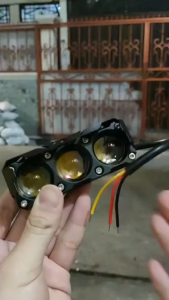 35w LAMPU TEMBAK LASER/LAMPU TEMBAK MINI SQL 3 Mata/TANPA KIPAS/SUPER BRIGHT HI LO 35 WATT LAMPU TEMBAK MOTOR MOBIL/FOGLAMP SQL 3 MATA/Super Terang Full Aluminium Putih Kuning/Full Alumunium Premium