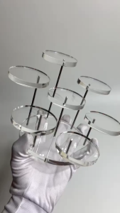 ชั้นวางโมเดล POP MART แท่นอะคริลิคทรงกลม มี 7 ช่อ วางโชว์ของ ชั้นอะคริลิคใสหนาพิเศษ 8 มิลลิเมตร (7ช่อใหญ่)