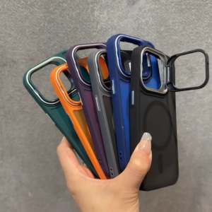 SENSE PC Hard Magnetic Matte Case for iPhone 16 15 14 13 12 11 Pro Max with Stand Bracket Camera Lens