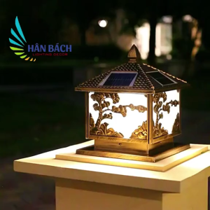 [VỪA ĐẸP - VỪA RẺ] Đèn trụ cổng năng lượng mặt trời cây Tùng - tự động tắt mở