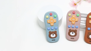 BABYKING Silicone Teether Toy Cuddly Bear Remote Control Baby Teether Non-toxic Silcone and Safe for Baby