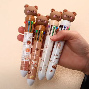 10-color cute quick-drying press signature pen ballpoint pen office supplies 0.5mm Refill Rods Washable Handle ballpoint pen
