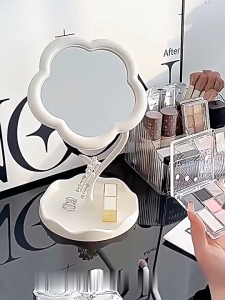 MallMainan-K181 Cermin Aesthetic Stand Mirorr Flower Kaca Meja Rias / Cermin Bunga Standing Mirror