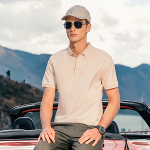 Polo shirt mens short-sleeved T-shirt casual top lapel solid color men and womens white T-shirt polo shirt large size