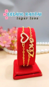 Gelang xuping gelang rantai layer love kombi perhiasan lapis emas gold GL 216