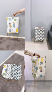 Keranjang Baju Laundry Lipat Kotak Kawat Besi Kuat Kokoh Premium Bagus Estetik 35x45