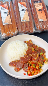 Chokchai กุนเชียงหมู สูตรดั้งเดิม ขนาด 500กรัม และ 1000กรัม ผลิตจากเนื้อหมูล้วน ไม่มีส่วนผสมของไก่ ของฝากฟาร์มโชคชัย