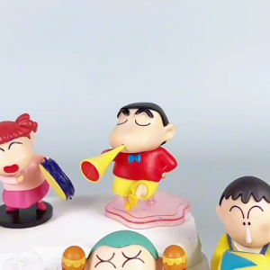 Action Figure CRAYON SHINCHAN set isi 6 pcs - Miniatur Topper Kue Pajangan Mainan Sinchan Shiro Kazama Nene Masao Bo Sincan