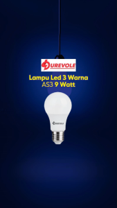 Durevole Lampu Bohlam Led 3 Warna AS3 9 Watt
