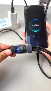 Tri-Town 5 In 1 Android ios typec Max 100W fast charger Anti-breakage braided Cable Transparent Light
