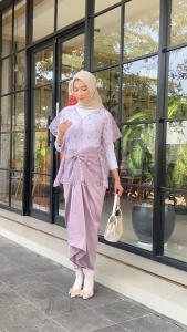 Emran Batik - Atasan Brokat Sheila Cape Outer Wanita Modern Kekinian Outer Brokat Premium
