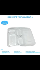 Mika Bento Sekat 4 Bening Partisi Bento Tray Bento (Isi 25 Pcs-S.K4D)