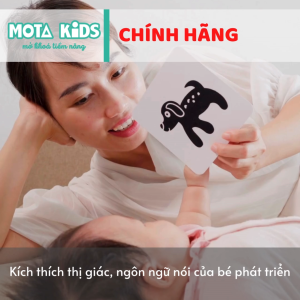 [MJO 010 - Mota Montessori] Đồ chơi montessori Thẻ trắng đen kích thích thị giác (5 thẻ 10 hình) cho bé từ 0-3 tháng - Hàng chính hãng
