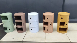 Compo Round Drawer / Kartell Storage Cabinet / Stackable Bedside Table - FRM3005