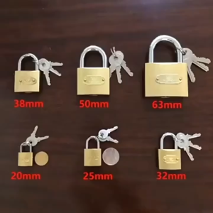 Heavy-duty Brass Plated Padlock Square Circle padlock High quality Security Padlocks 20/32/63mm