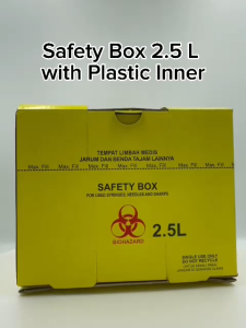 TEMPAT SAMPAH SAFETY BOX 25L BIOHAZARD CONTAINER 2.5 L - LIMBAH MEDIS