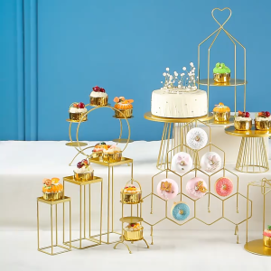 5PCS Wedding Cake Stand Dessert Stand Set Decoration Set Buffet Cold Tea Break Table