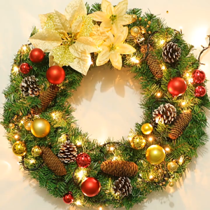 Christmas Wreath Artificial Christmas Pine Wreaths for Front Door Christmas Holiday Decorative 30CM/40CM