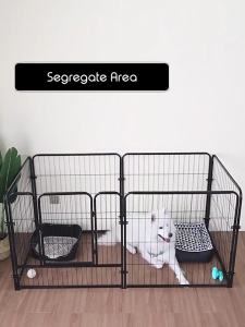 Cat Dog Pet Playpen Metal Fence With Auto Lock Doors For Small/Medium Dogs