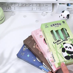 ปากกาเจลลบข้อมูลร้อนได้ ปากกาเจล 0.5 มม ลายการ์ตูนน่ารัก แบบกด หมึกสีดำ/น้ำเงิน ปากกามาพร้อมกับยางลบ